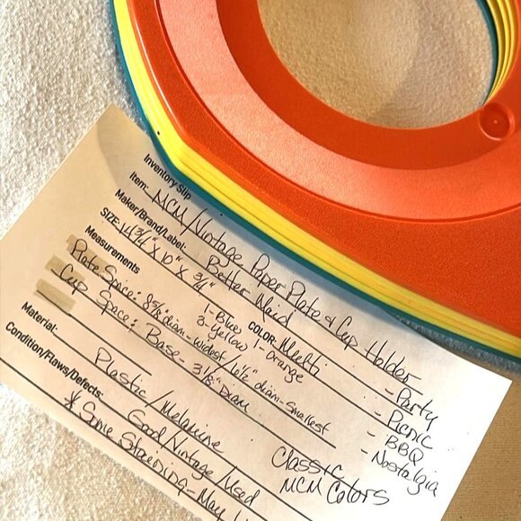 Vintage Better Maid Plastic Paper Plate & Cup Holders Set of 5 MCM BBQ Party - Picture 2 of 10